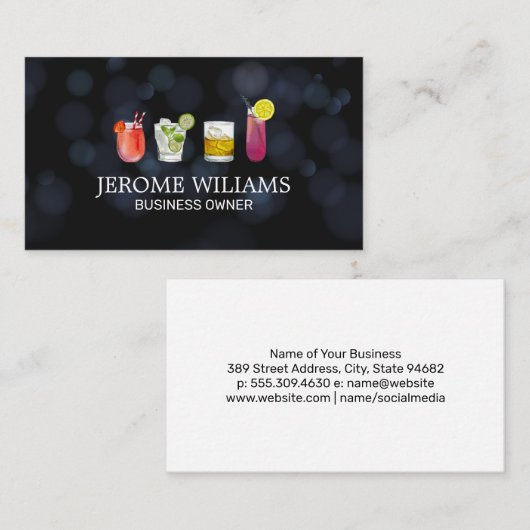 ボケ灯 | カクテルドリンク 名刺 (正面/裏面)