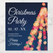 ボケ ツリー ライト、クリスマス ワインラベル (シングルラベル)