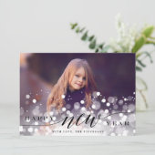 ボケ フレア | ハッピー ニューイヤー フォト カード (スタンド正面)