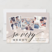 ボケ フレア | ホリデー フォト コラージュ カード (正面)