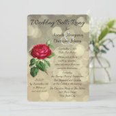 ボケ ライトの背景に赤いバラ　結婚式後の披露宴の招待状 招待状 (スタンド正面)