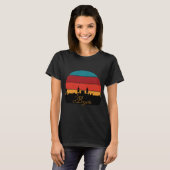 ボゴタのスカイライン レトロな旅行 黒いTシャツ Tシャツ (正面フル)