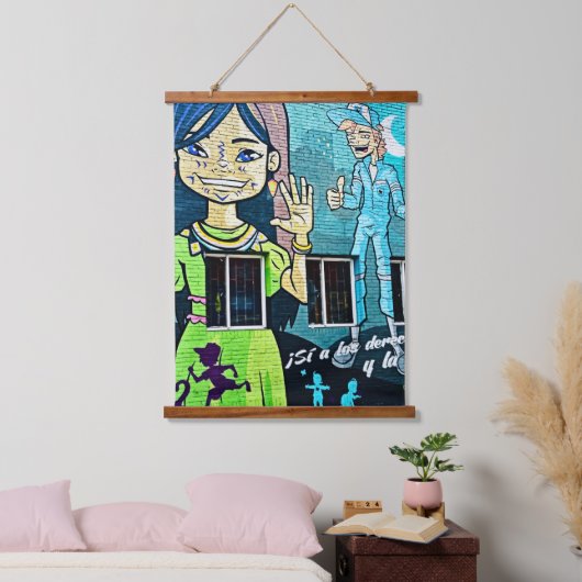 ボゴタのストリートアート 吊り下げ型タペストリー (寝室)