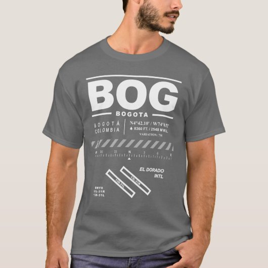 ボゴタエルドラド国際的エアポートBOG Tシャツ (正面)