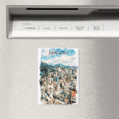 ボゴタクールコロンビアCItyビューウォータカラー マグネット (インサイチュ (食洗機))