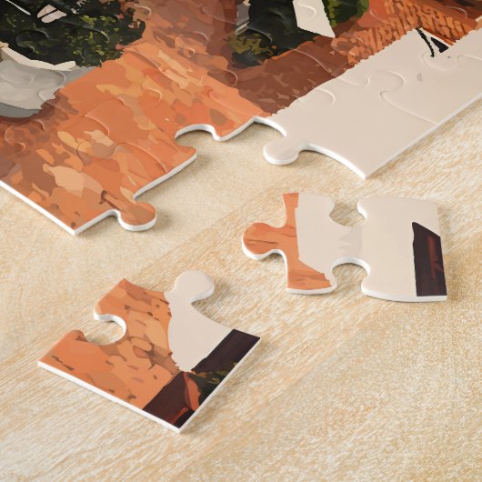 ボゴタコロンビアイラストレーショントラベルアートヴィンテージ ジグソーパズル (側面)