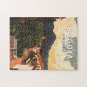 ボゴタコロンビアイラストレーショントラベルアートヴィンテージ ジグソーパズル (横)