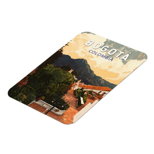 ボゴタコロンビアイラストレーショントラベルアートヴィンテージ マグネット (左側)