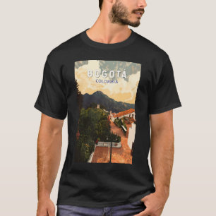 ボゴタコロンビアイラストレーショントラベルアートヴィンテージ Tシャツ