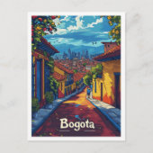 ボゴタコロンビアヴィンテージアートトラベルイラストレーション ポストカード (正面)