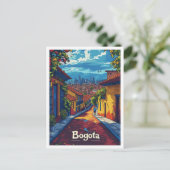 ボゴタコロンビアヴィンテージアートトラベルイラストレーション ポストカード (スタンド正面)