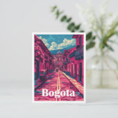 ボゴタコロンビアヴィンテージアートトラベルイラストレーション ポストカード (スタンド正面)