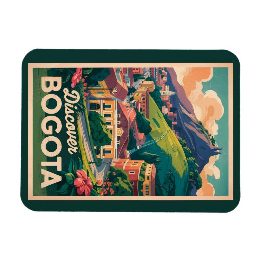 ボゴタコロンビア旅行アートヴィンテージ マグネット (横)