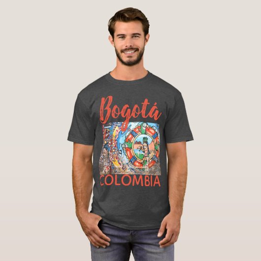 ボゴタコロンビア通りグラフィッティ壁画 Tシャツ (正面フル)