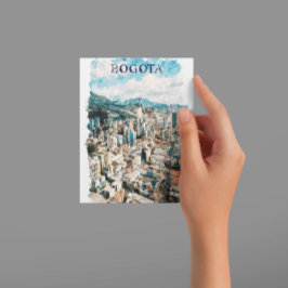 ボゴタコロンビアCItyビューウォータカラー ポストカード