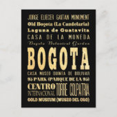 ボゴタシティオブコロンビアタイポグラフィアート ポストカード (正面)