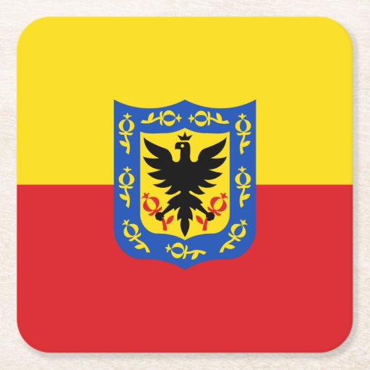 ボゴタ州旗コロンビア広場紙コースター スクエアペーパーコースター (正面)