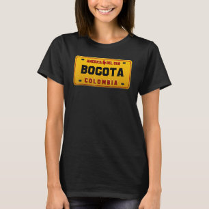 ボゴタ素晴らしサッカー国旗のライセンスプレートコロンビア Tシャツ