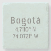 ボゴタ緯度と経度の座標 ストーンコースター (正面)