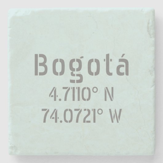 ボゴタ緯度と経度の座標 ストーンコースター (正面)