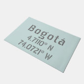 ボゴタ緯度と経度の座標 ドアマット (アングル)