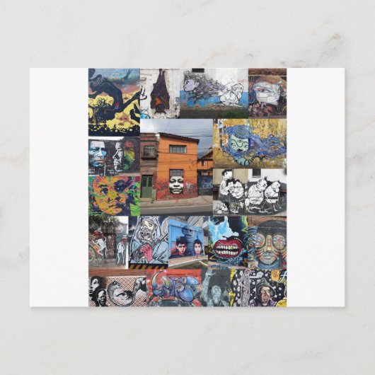 ボゴタ通りアートムラルモンタージュ ポストカード (正面)
