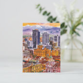 ボゴタ，コロンビアの街並み水彩絵を描の色 ポストカード (スタンド正面)