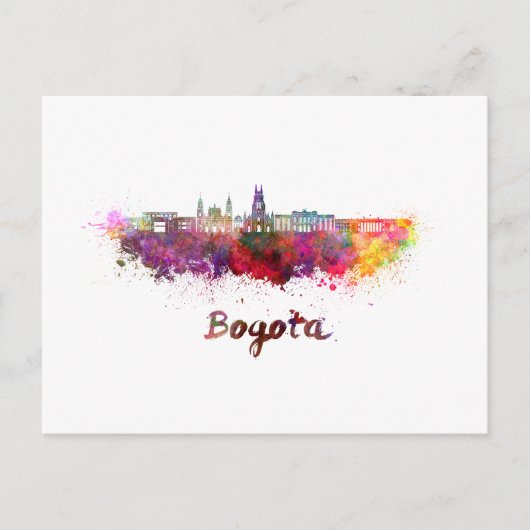 ボゴタv2スカイライン水彩画 ポストカード (正面)