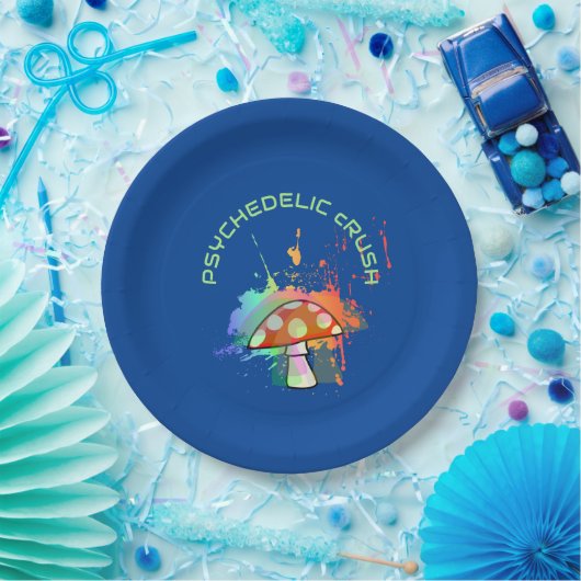 ボサイケデリックホレトロパーティーアマニタキノコ ペーパープレート (パーティー)