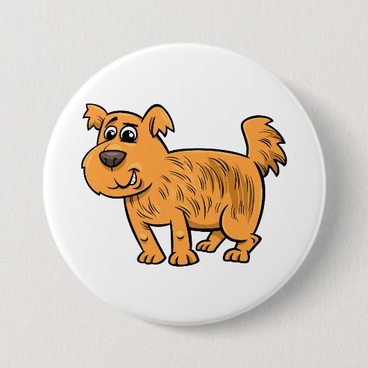 ボサボサオレンジの子犬 缶バッジ (正面)
