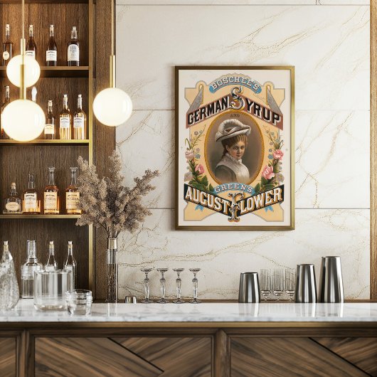 ボシェのドイツのシロップと緑の威厳がある花 ポスター