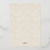 ボシンプルホエレガントアイボリークリームボウブライダルシャワー 箔招待状 (裏面)