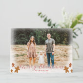 ボシンプルホジンジャーブレッドマンクリスマスホリデーカード シーズンカード (スタンド正面)