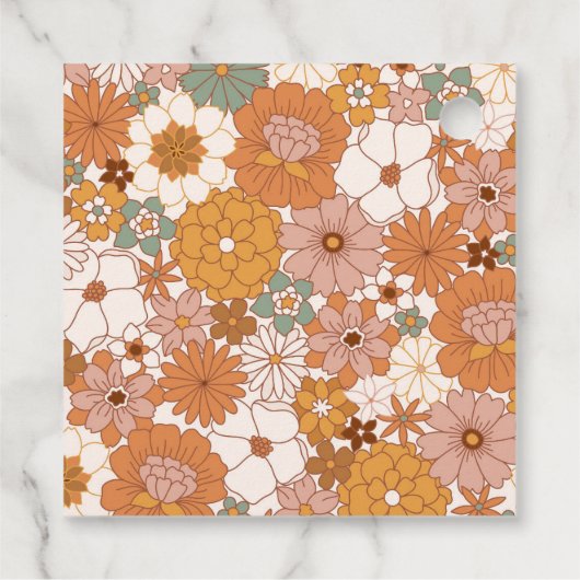 ボシンプルホレトロフローラベビーシャワー名前をカスタムする フェイバータグ (裏面)