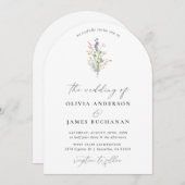 ボシンプルホ春ワイルドフラワーアーチ庭園の結婚式 招待状 (正面/裏面)