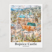 ボジャニースキャッスルヴェニア旅行水の色のスケッチ ポストカード (正面)