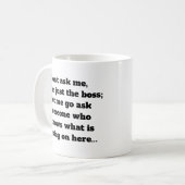 ボスおもしろいことわざオフィスユーモアタイポグラフィ コーヒーマグカップ (正面左)