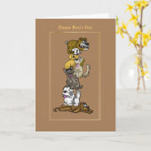 ボスおもしろいの日犬カード カード (黄色い花)