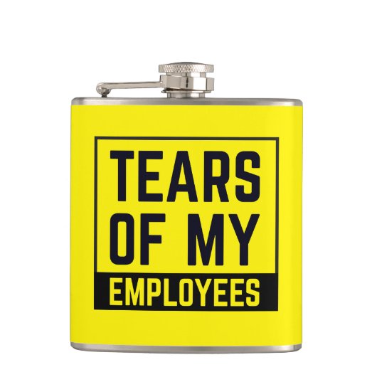ボスおもしろいギフト涙の従業員のHRボスミーム フラスク (正面)