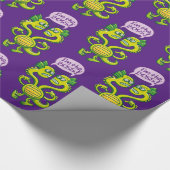 ボスが誰か悩んでいる双頭のエイリアン ラッピングペーパー (角)