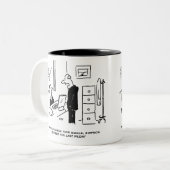 ボスがEメールでオフィス従業員を起動 ツートーンマグカップ (正面左)