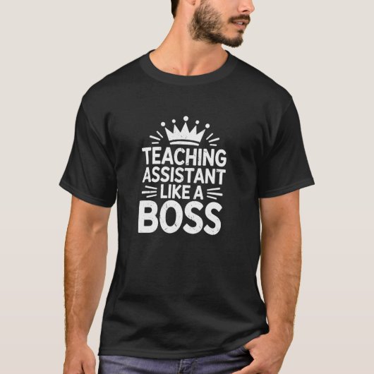 ボスっぽい先生の助手 面白い学校に戻る Tシャツ (正面)