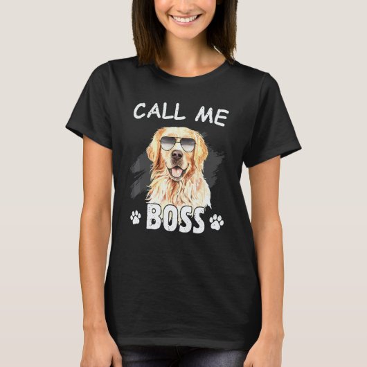 ボスと呼べ ゴールデンレトリバー 犬の種類 Tシャツ (正面)