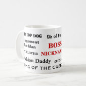 ボスのおもしろマグカップ-冗談の残酷な人のボスのニックネーム コーヒーマグカップ (正面左)