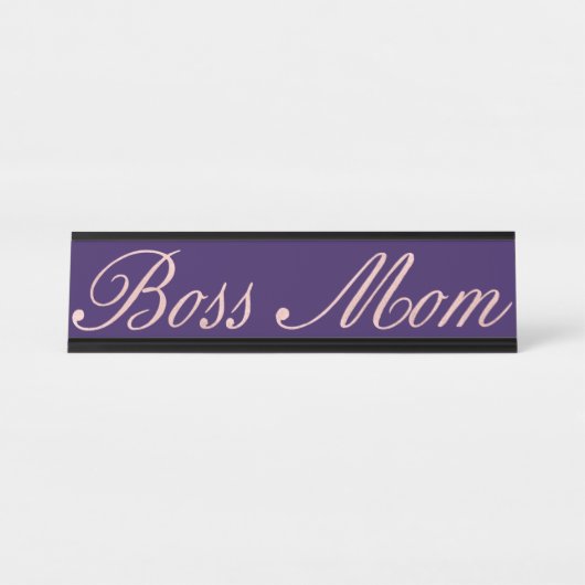 ボスのお母さんのおもしろいな総本店の机のばら色の金ゴールド デスクネームプレート (正面)