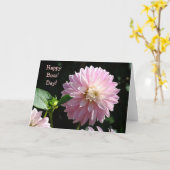 ボスのためのピンクダリアの花束 ボスの日おめでとう！ カード (黄色い花)