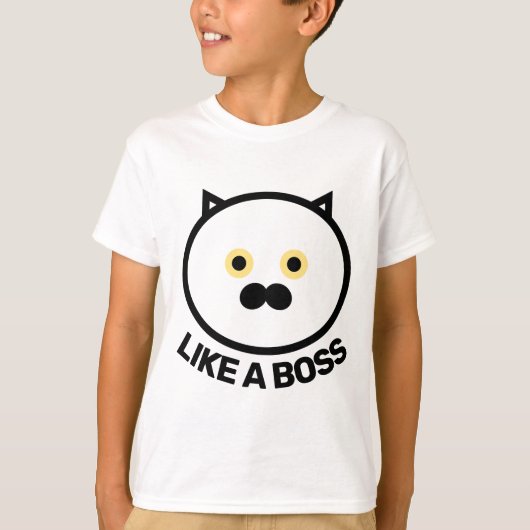 ボスのようなネコTシャツ キッズ Tシャツ (正面)