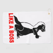 ボスのようなラーテル、 ゴルフタオル (横)