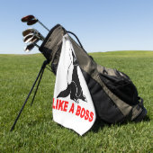 ボスのようなラーテル、 ゴルフタオル (グリーン)