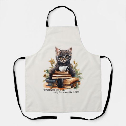 ボスのように学校に行く準備ができている エプロン (正面)